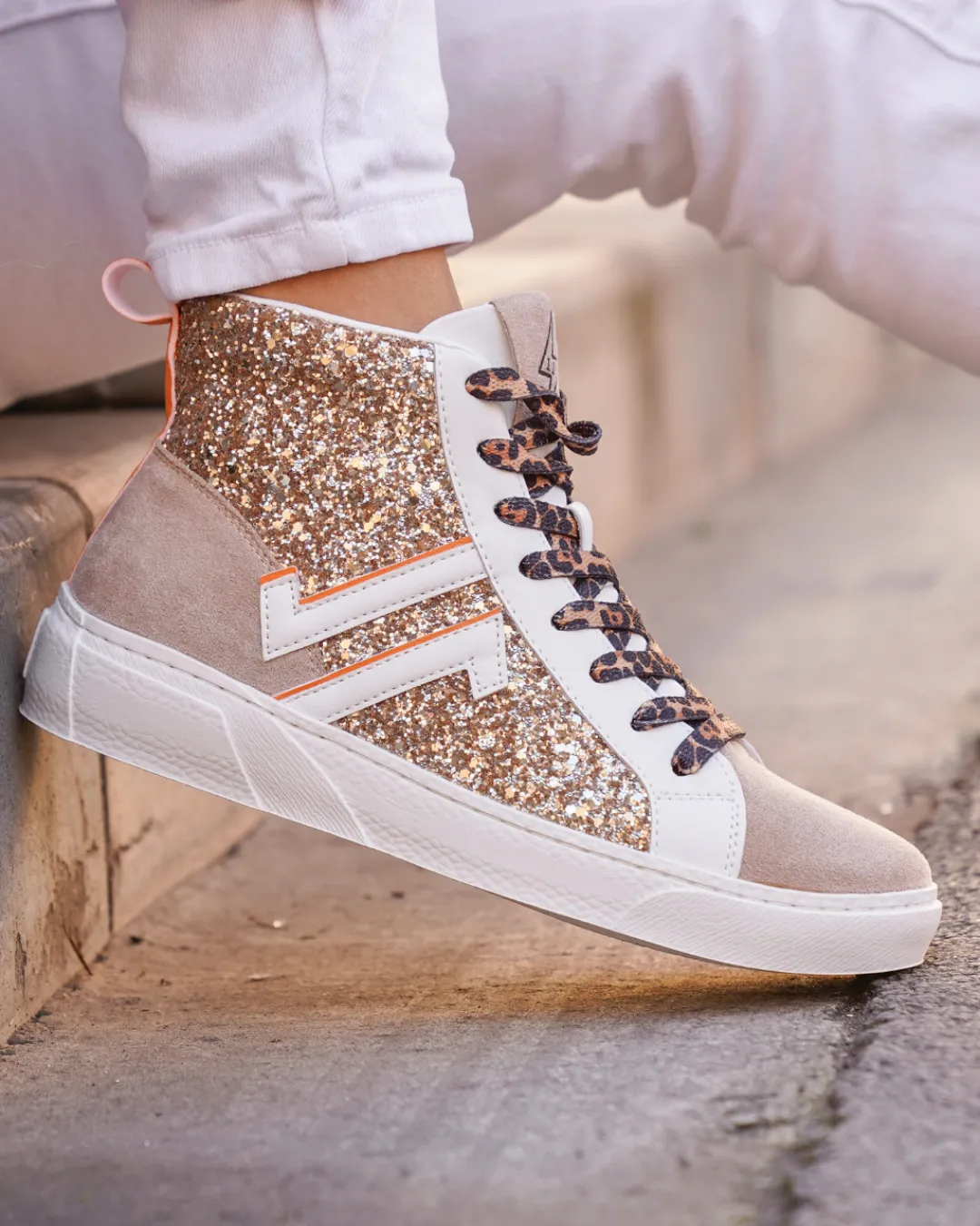 Hot Casual Mode Basket montante femme léopard à lacets - CL87 LEO Leopard