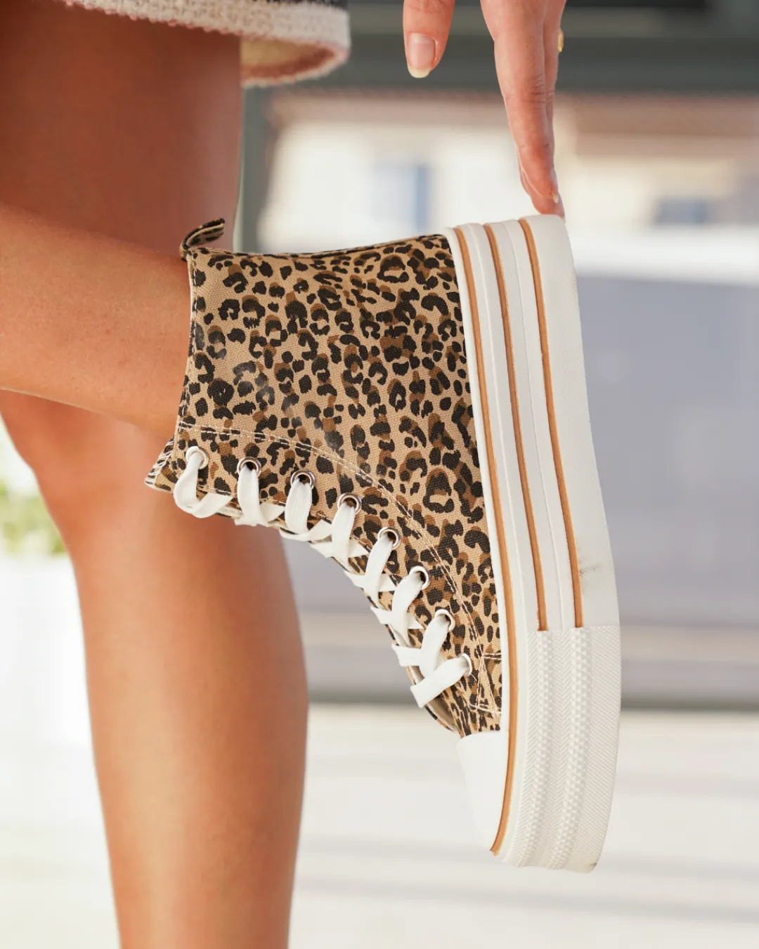 New Casual Mode Basket montante femme léopard à lacets - Norah Leopard