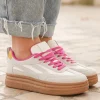 New Casual Mode Basket semelle marron femme e à lacets - Claire Gris
