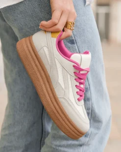 New Casual Mode Basket semelle marron femme e à lacets - Claire Gris