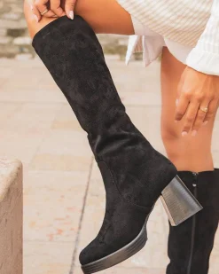 Fashion Casual Mode Bottes femme es à talon - Elinor Noir