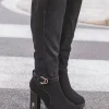 Fashion Casual Mode Bottes femme es à talon - Noa Noir