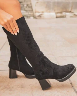 Fashion Casual Mode Bottes femme es à talon - Elinor Noir