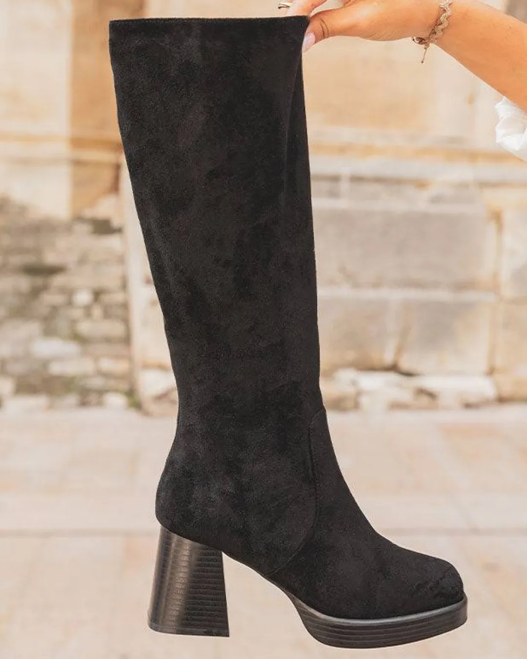 Fashion Casual Mode Bottes femme es à talon - Elinor Noir