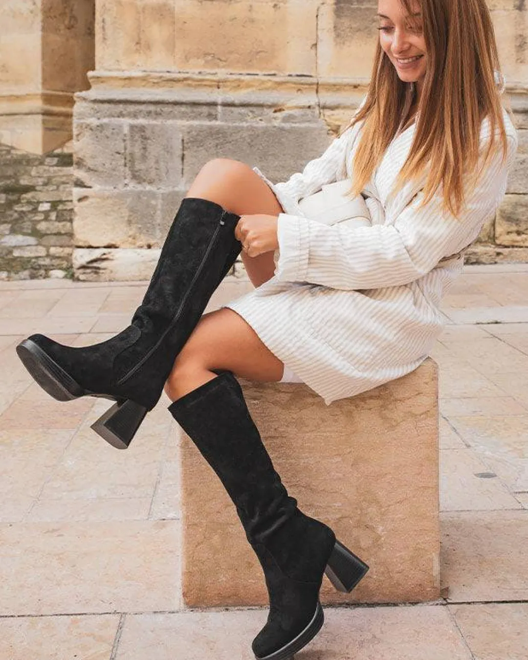 Fashion Casual Mode Bottes femme es à talon - Elinor Noir