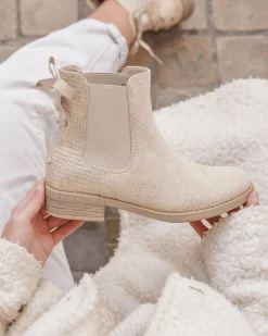 Clearance Casual Mode Bottines femme avec ruban - Constance Beige