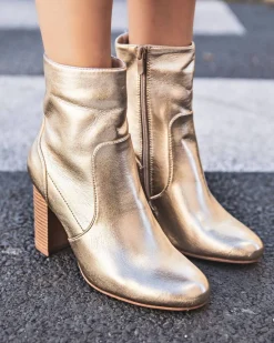 Outlet Casual Mode Bottines femme dées à talon - Haylee Or