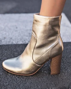 Outlet Casual Mode Bottines femme dées à talon - Haylee Or