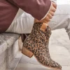 Clearance Casual Mode Bottines femme léopard santiags à talon - Suzie Leopard