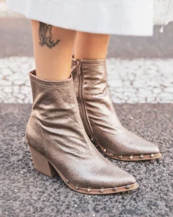 Hot Casual Mode Bottines femme à talon avec clous - Jamie Taupe