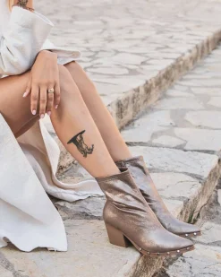 Hot Casual Mode Bottines femme à talon avec clous - Jamie Taupe