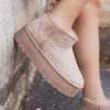 Online Casual Mode Bottines femme fourrées à semelle épaisse - Émilie Taupe
