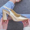 Sale Casual Mode Escarpins femme dés à talon carré - Giulia Or
