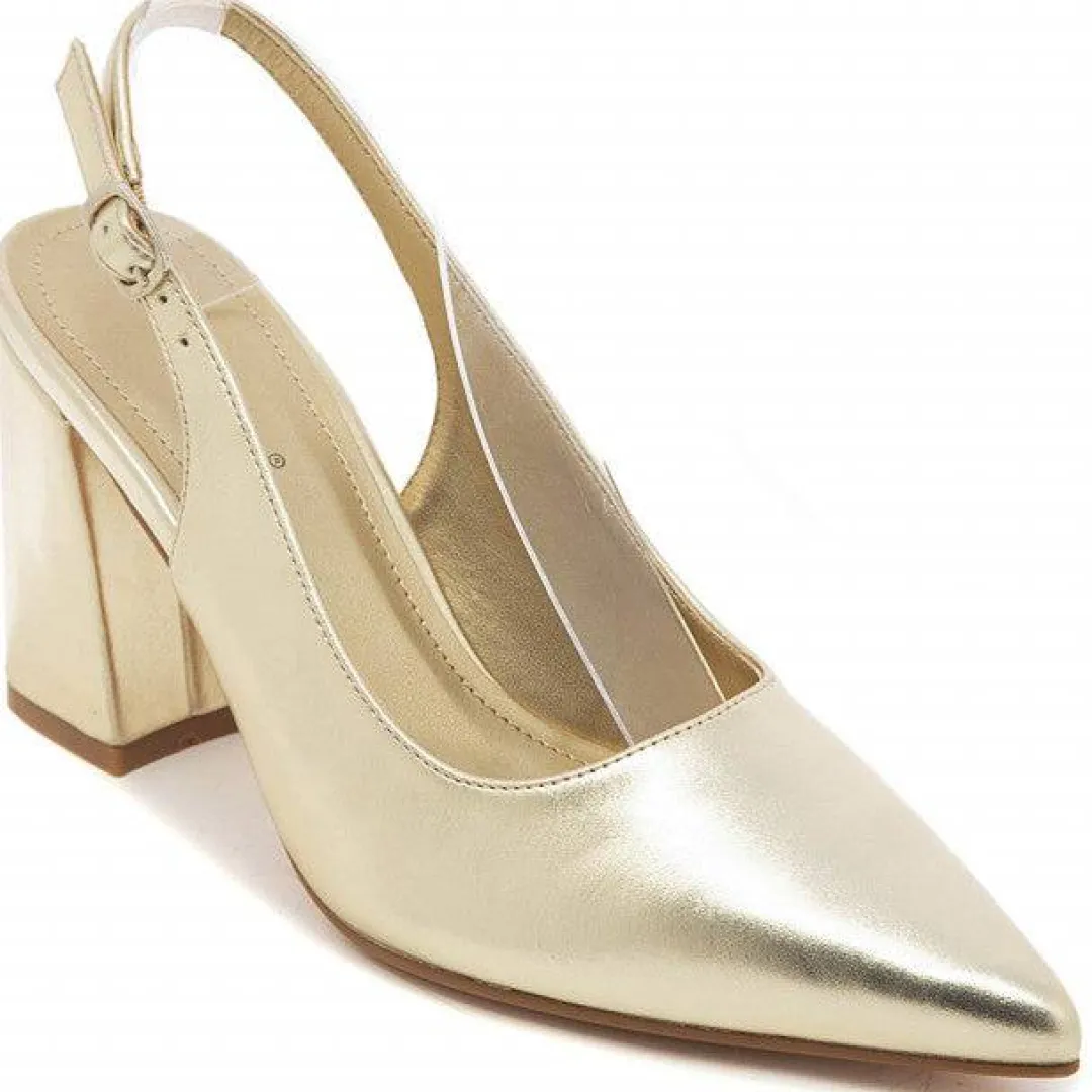 Sale Casual Mode Escarpins femme dés à talon carré - Giulia Or