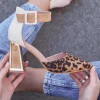 Outlet Casual Mode Escarpins femme léopard à talon - Maryam Leopard
