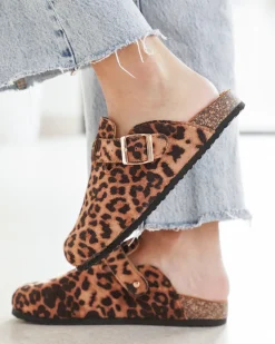 Hot Casual Mode Mules femme léopard avec boucle - Judy Leopard