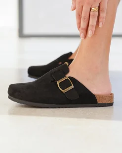 Outlet Casual Mode Mules femme es avec boucle - Barbara Noir