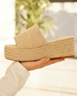 Sale Casual Mode Sandale femme compensée - Sophia Beige