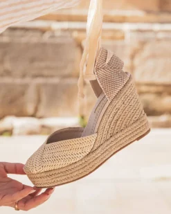 Best Casual Mode Sandale femme compensée - Albertine Beige