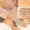Outlet Casual Mode Sandale femme compensée - Eliette Beige
