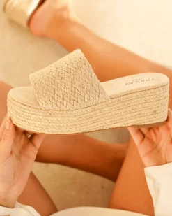 Sale Casual Mode Sandale femme compensée - Sophia Beige