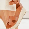 Outlet Casual Mode Sandale femme compensée - Roxana Camel