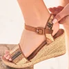 Best Casual Mode Sandale femme compensée - Sana Camel