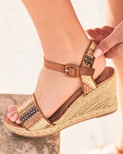 Best Casual Mode Sandale femme compensée - Sana Camel