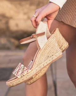 Outlet Casual Mode Sandale femme compensée - Ethel Camel