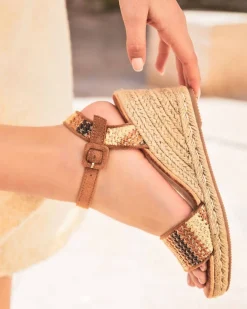Best Casual Mode Sandale femme compensée - Sana Camel