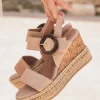 New Casual Mode Sandale femme compensée confort - Stacy Beige