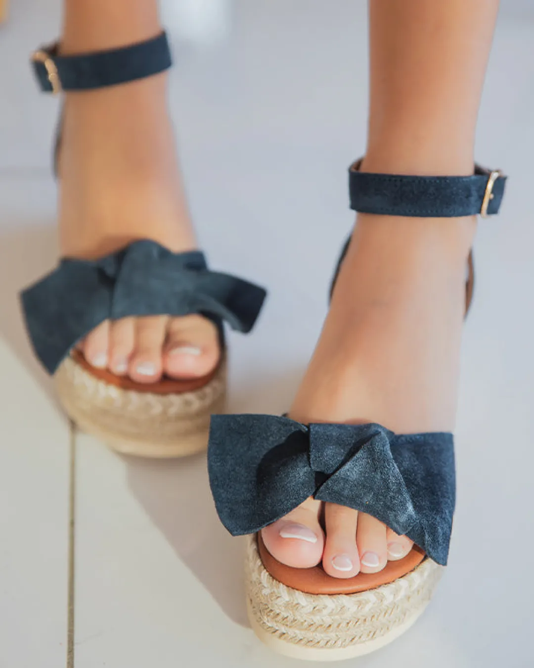 Discount Casual Mode Sandale femme compensée CUIR e - MJNP98 Bleu