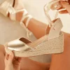 Outlet Casual Mode Sandale femme compensée dée - Arielle Or