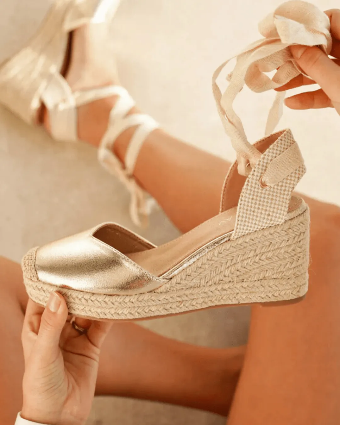 Outlet Casual Mode Sandale femme compensée dée - Arielle Or