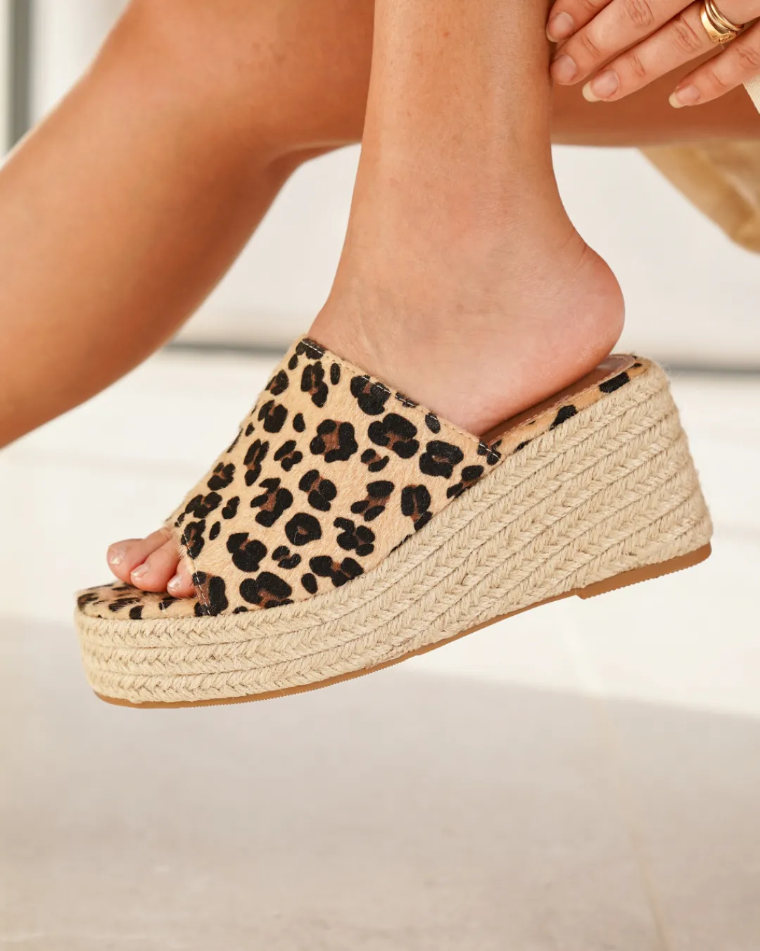 Outlet Casual Mode Sandale femme compensée léopard - Pascale Leopard