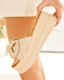 Discount Casual Mode Sandale femme compensée mule - Ilana Beige