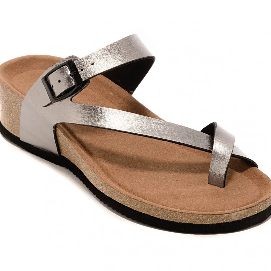 Hot Casual Mode Sandale femme compensée mule ée - Basma Argent