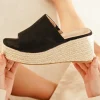 Online Casual Mode Sandale femme compensée e - Pascale Noir