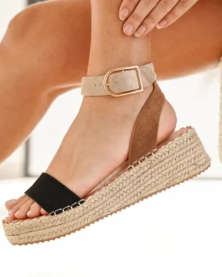 Online Casual Mode Sandale femme compensée e - Fabiola Noir