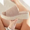 Best Casual Mode Sandale femme compensée - Ebony Taupe