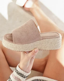 Best Casual Mode Sandale femme compensée - Ebony Taupe