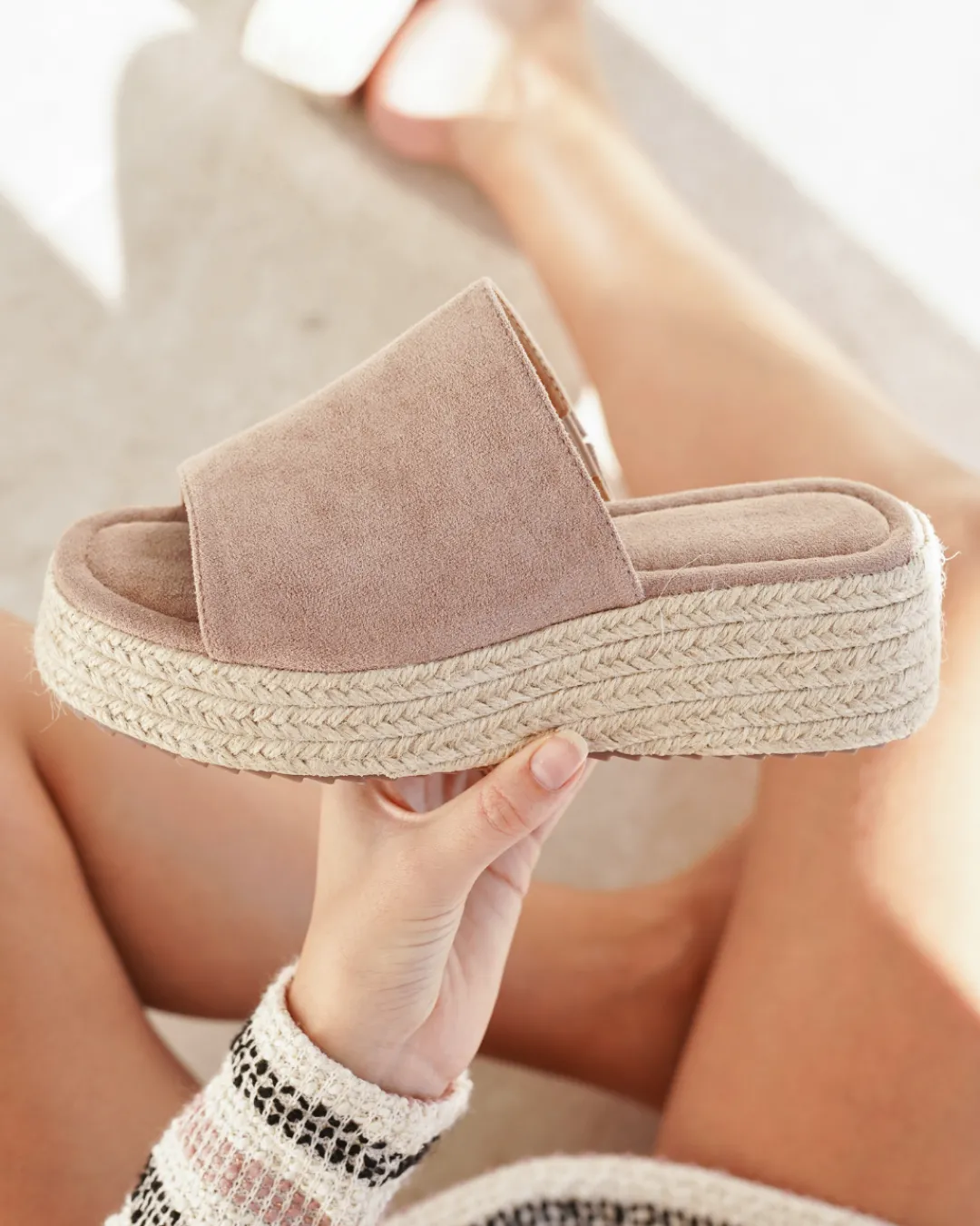 Best Casual Mode Sandale femme compensée - Ebony Taupe