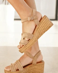 Discount Casual Mode Sandale femme compensée - Donoma Taupe