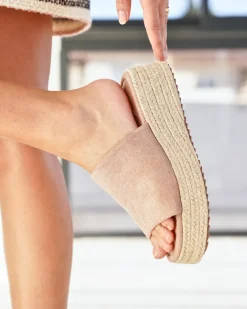 Best Casual Mode Sandale femme compensée - Ebony Taupe