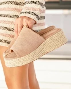 Best Casual Mode Sandale femme compensée - Ebony Taupe