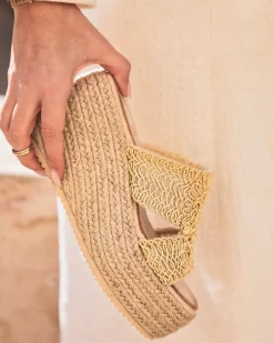 Hot Casual Mode Sandale femme mule compensée dé - Nathalie Or