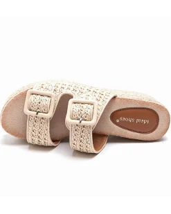 Best Casual Mode Sandale femme mule plateforme - Myriam Beige