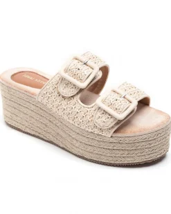 Best Casual Mode Sandale femme mule plateforme - Myriam Beige