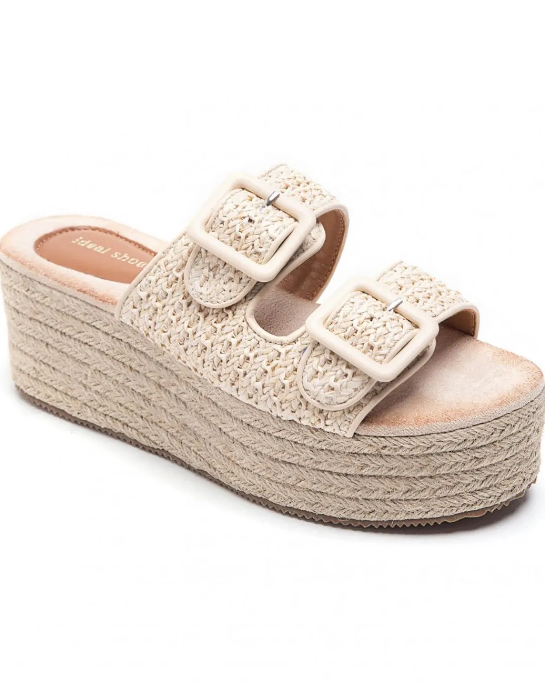 Best Casual Mode Sandale femme mule plateforme - Myriam Beige