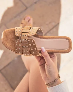 Best Casual Mode Sandale femme plate confort - Béatrice Camel
